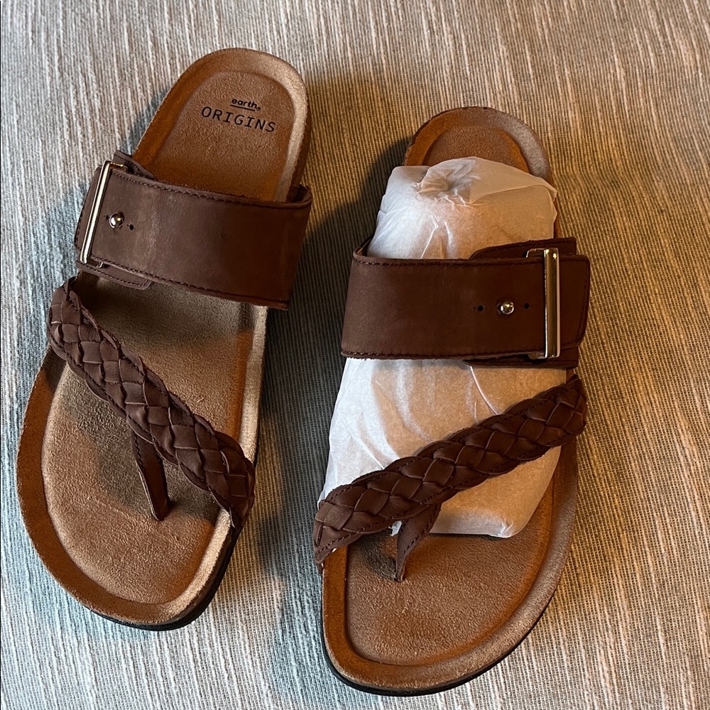 Earth Origins Chocolate Brown Onida Braided Sandals